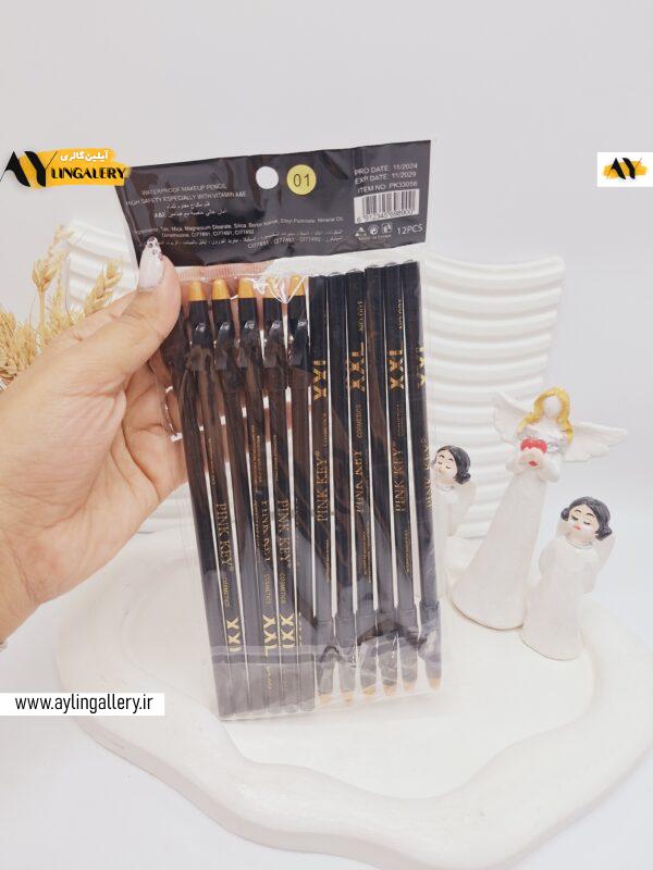 مداد چشم و ابرو مشکی تراش دار برند PINK KEY کد 001