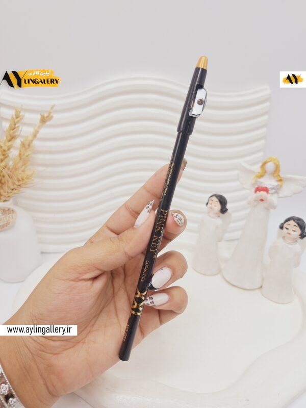 مداد چشم و ابرو مشکی تراش دار برند PINK KEY کد 001