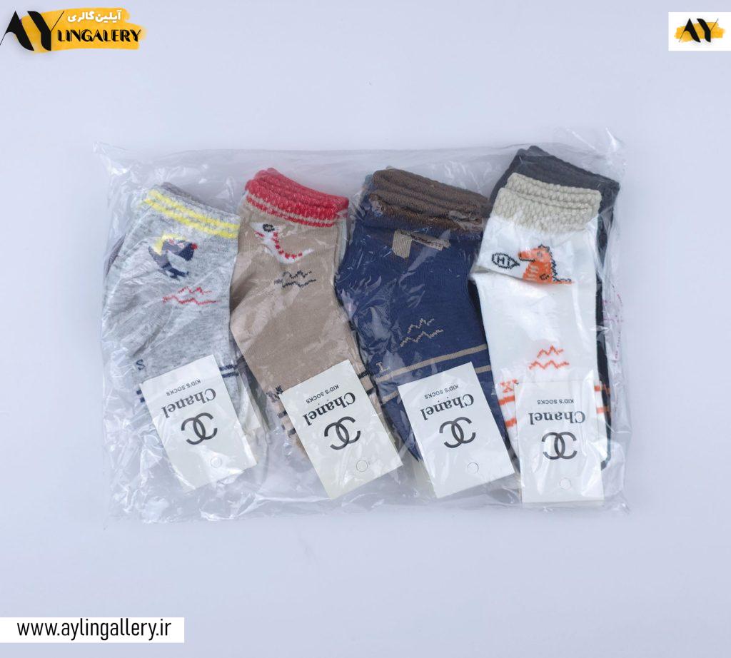 جوراب ساقدار نخی بچگانه 3 تا 6 طرح تمساح