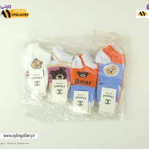 جوراب مچی نخی بچگانه 2 تا 5 طرح خرس